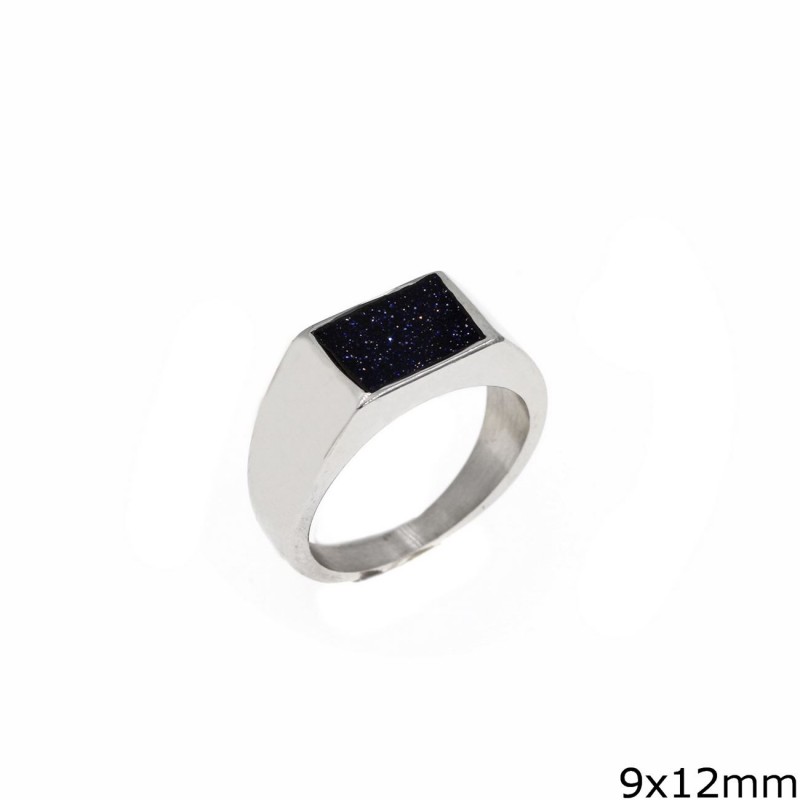 Δαχτυλίδι αντρικό ατσάλι ημιπολύτιμες πέτρες m-daxt-23