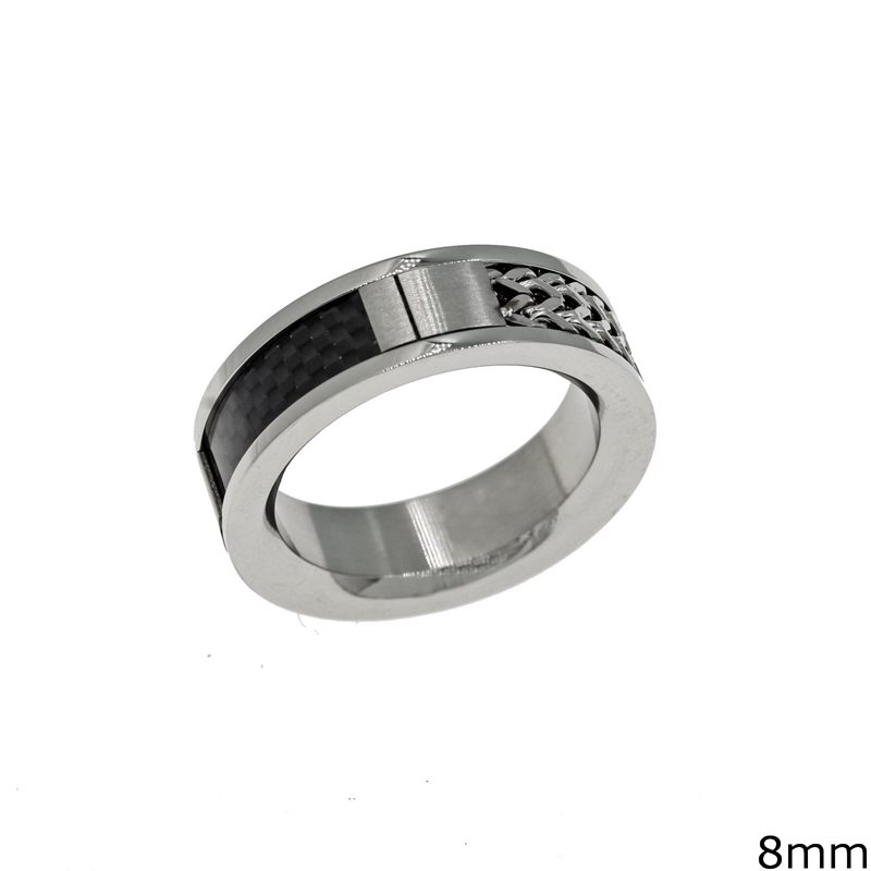 Δαχτυλίδι βέρα αντρικό ατσάλι με σχέδιο m-daxt-27