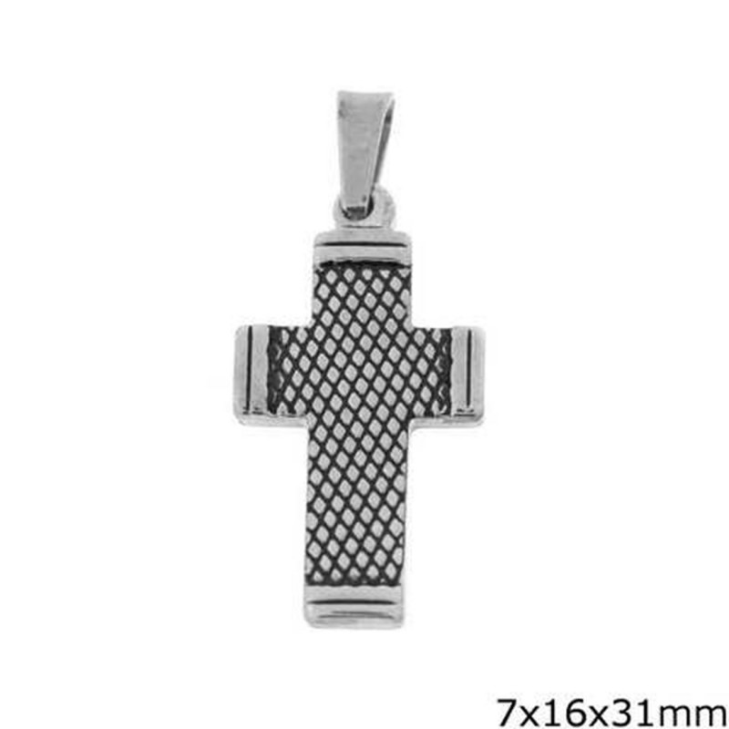 Μενταγιόν αντρικό σταυρός ατσάλινος m-kol-13