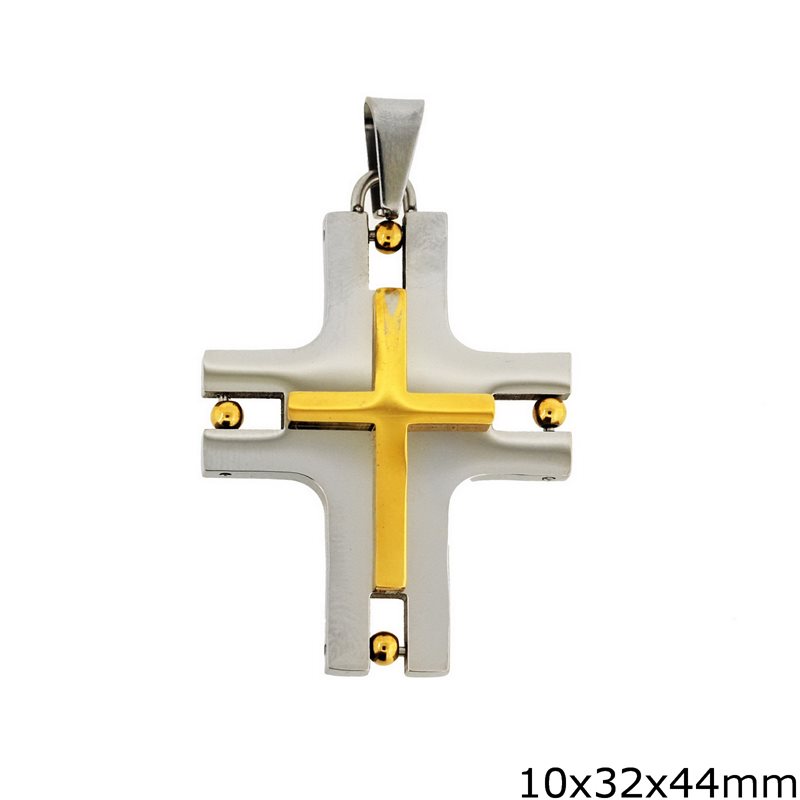 Μενταγιόν αντρικό σταυρός ατσάλινος m-kol-15