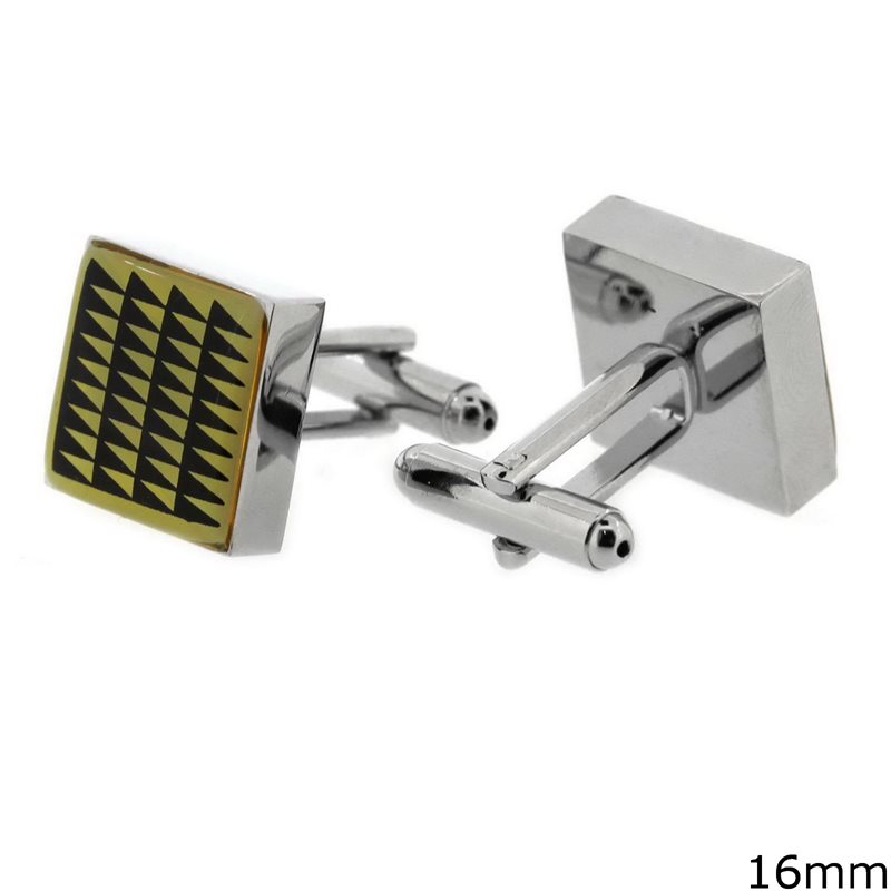 Μανικετόκουμπα ατσάλινα τετράγωνα m-manik-01