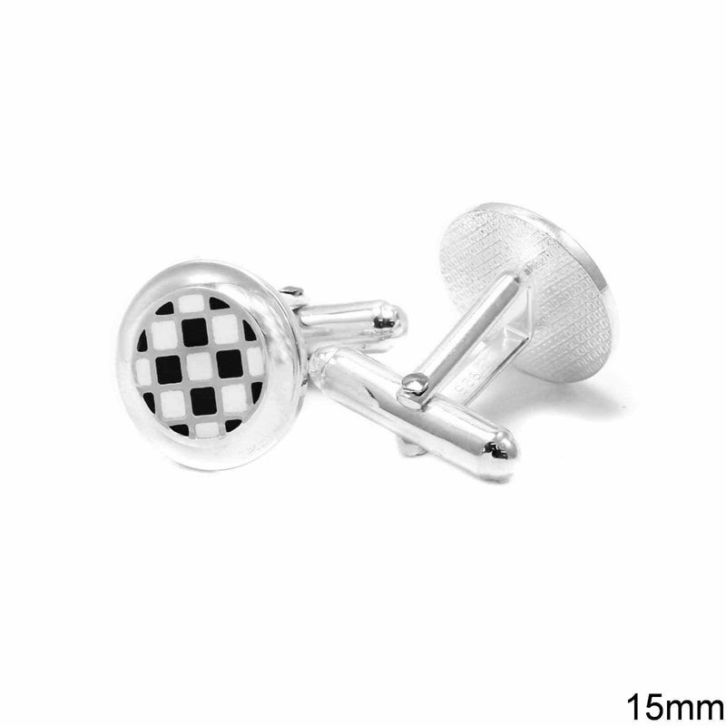 Μανικετόκουμπα ασημένια 925 στρογγυλά m-manik-07