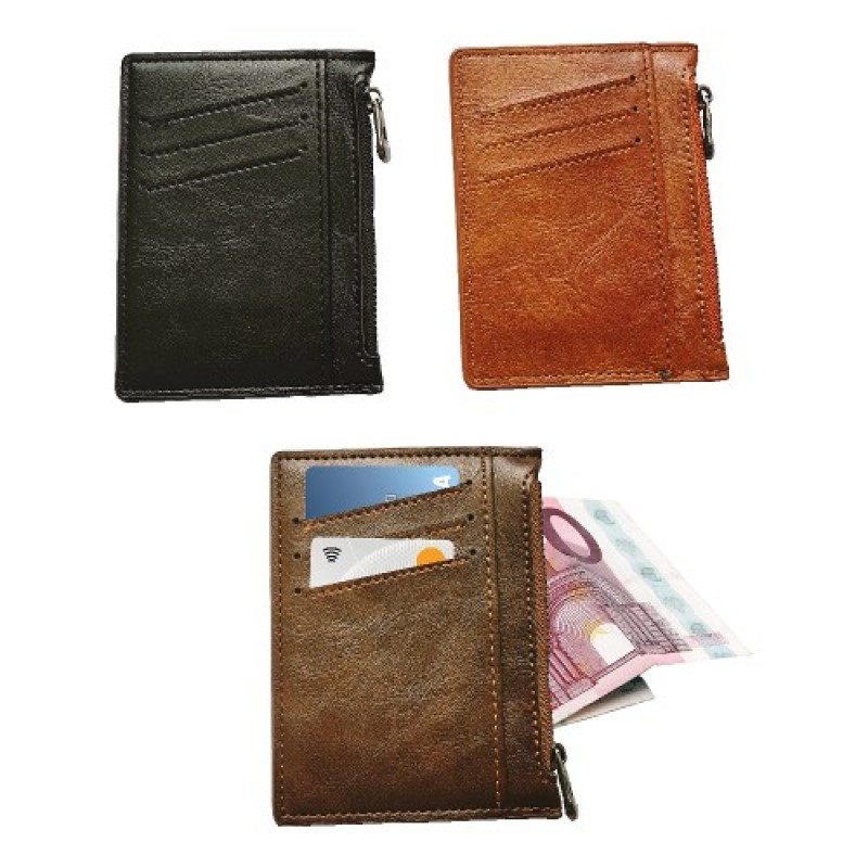 Αντρικό πορτοφόλι καφέ, μαύρο και κάμελ m-port-10