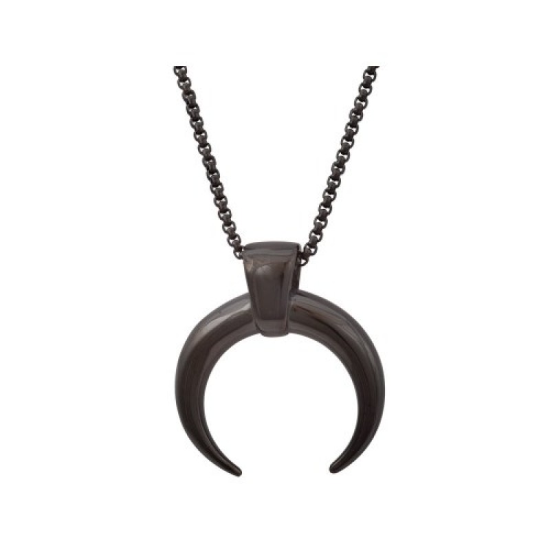 Κολιέ αντρικό ατσάλι μαύρο m-kol-20