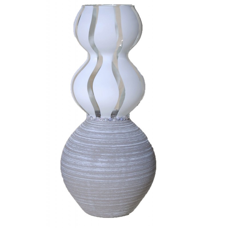 Βάζο γυάλινο με τρέσα με στρας vaz-15