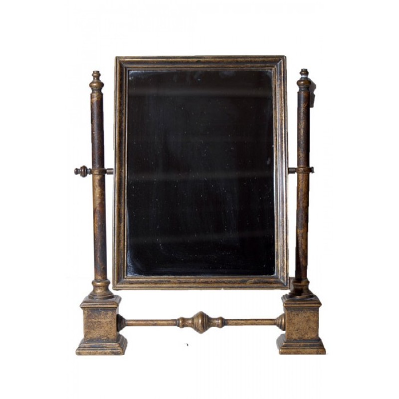 Καθρέφτης ορθογώνιος, με βάση, μπρούτζινος mikr-20