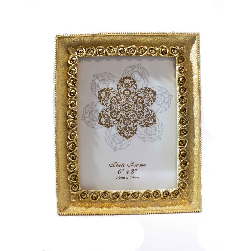 Κορνίζα vintage τριανταφυλλάκια χρώμα χρυσό korn-04