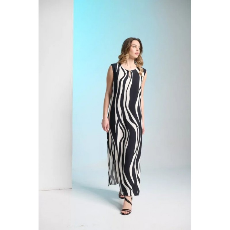 Φόρεμα ασπρόμαυρο μάξι w-for-33