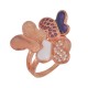 Γυναικείο δαχτυλίδι πεταλούδες από alloy επιπλατινωμένο με χρυσό 18Κ ροζ, χρυσό w-daxt-46