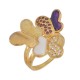 Γυναικείο δαχτυλίδι πεταλούδες από alloy επιπλατινωμένο με χρυσό 18Κ ροζ, χρυσό w-daxt-46