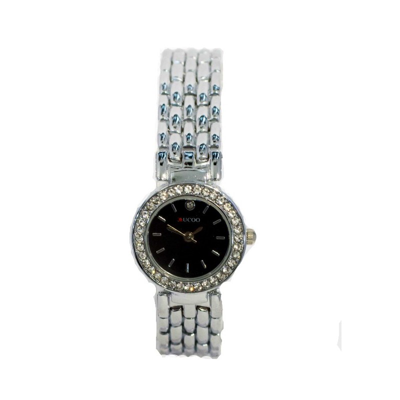 Ρολόι γυναικείο μπρασελέ χρώμα ασημί κρύσταλλα ατσάλι w-rol-05