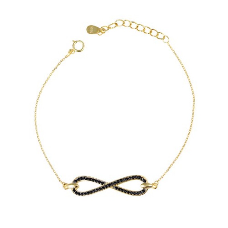 Βραχιόλι γυναικείο άπειρο από Ασήμι 925 ζιργκόν ροζ χρυσό w-vrax-43