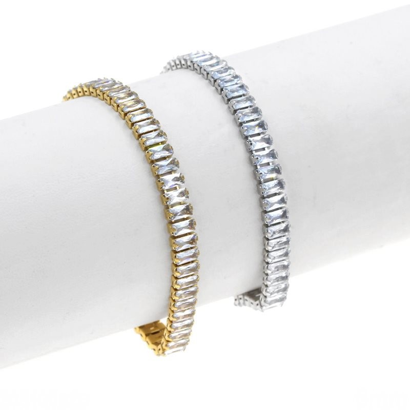 Βραχιόλι γυναικείο ριβιέρα μπαγιέτες ατσάλι χρυσό ασημί w-vrax-45