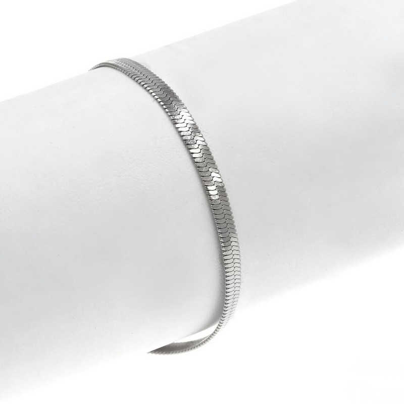 Βραχιόλι γυναικείο ψαροκόκκαλο ατσάλινο ασημί w-vrax-46