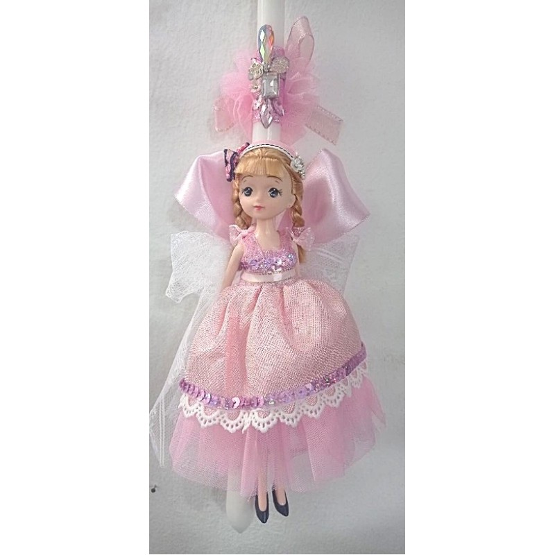Πασχαλινή λαμπάδα για κορίτσια κούκλα ροζ πριγκίπισσα la-46