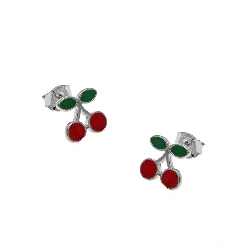 Σκουλαρίκια ασημένια 925 κερασάκια g-skoul-06