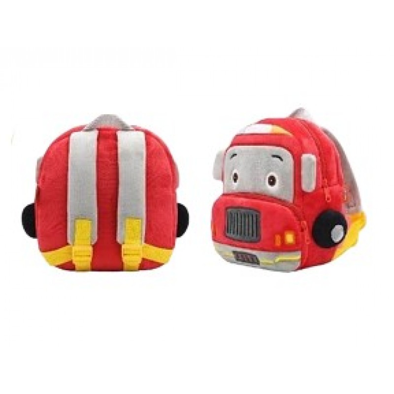 Τσάντα πλάτης αγόρι υφασμάτινη αυτοκινητάκι μπλε κόκκινο πράσινο b-tsant-17