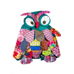 Τσάντα πλάτης κορίτσι κουκουβάγια patchwork υφασμάτινη g-tsant-24