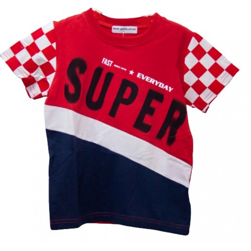 Μπλούζα αγόρι super κόκκινο μπλε b-blouz-13