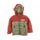 Μπουφάν παιδικό με κουκούλα κόκκινο-μπεζ b-bouf-06