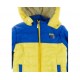 Μπουφάν παιδικό με κουκούλα κίτρινο-μπλε b-bouf-08