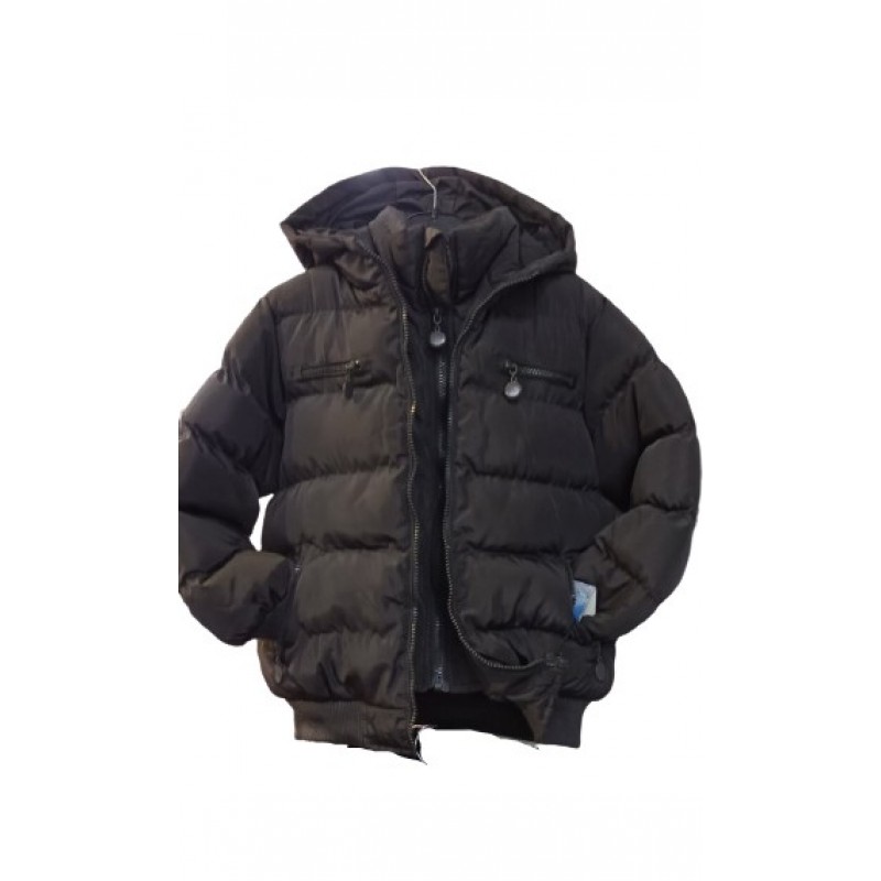 Μπουφάν παιδικό με κουκούλα μαύρο b-bouf-11