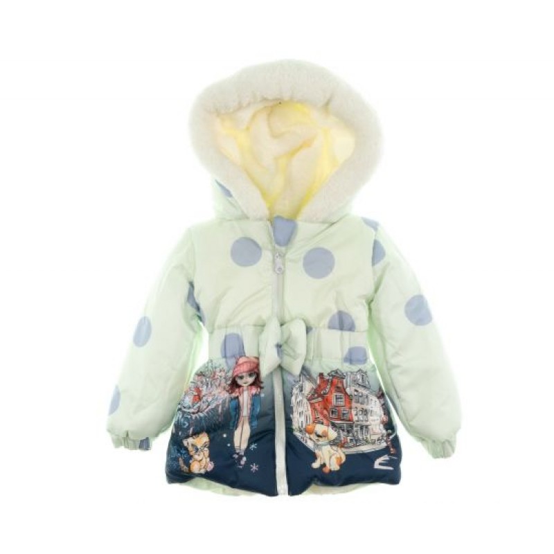 Μπουφάν παιδικό με κουκούλα πράσινο g-bouf-04