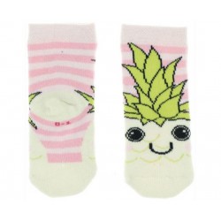 Κάλτσες παιδικές χοντρές εκρού ροζ ανανάς g-kal-02