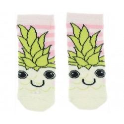 Κάλτσες παιδικές χοντρές εκρού ροζ ανανάς g-kal-02