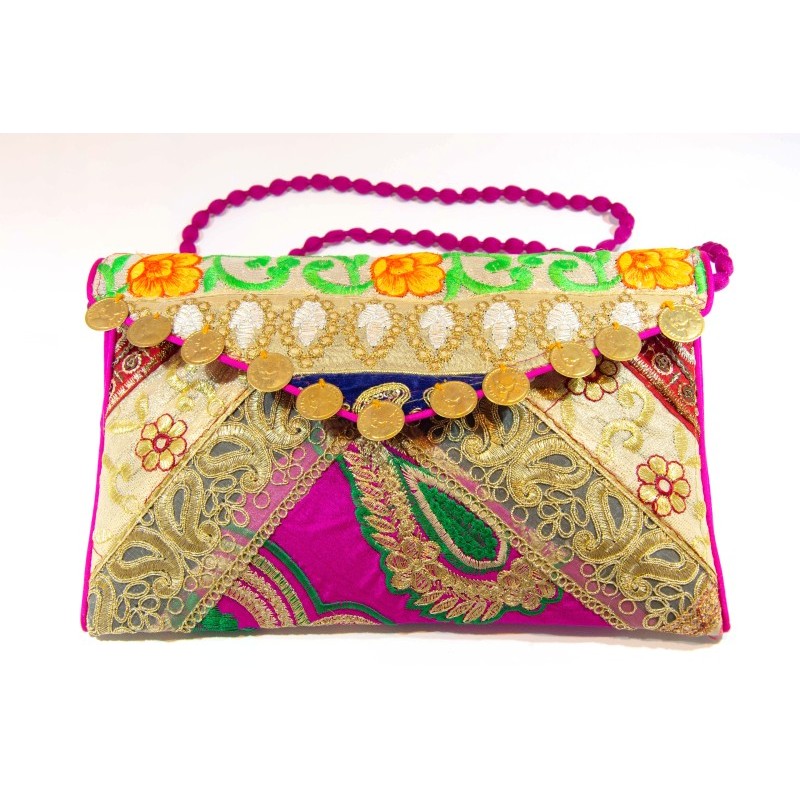 Τσάντα γυναικεία χειροποίητη κεντημένη "boho" w-tsant-14
