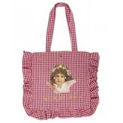 Τσάντα γυναικεία άγγελος καρό υφασμάτινη w-tsant-40